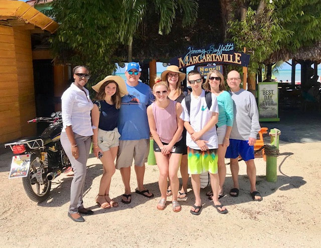 Family picture on the Negril beach in Jamaica