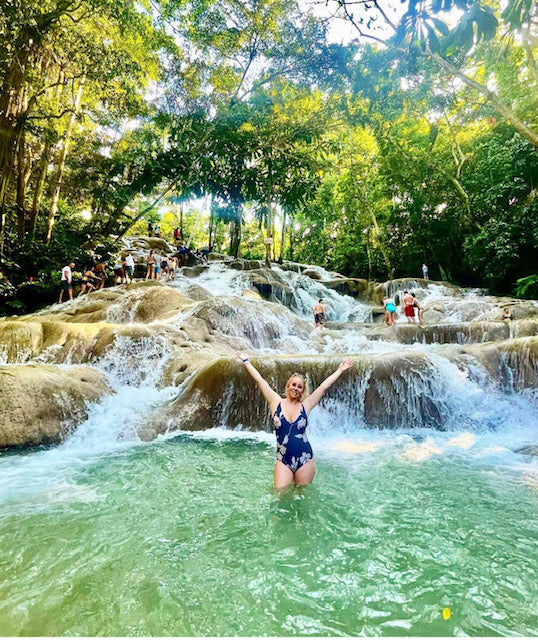 Having fun at Dunns River Falls