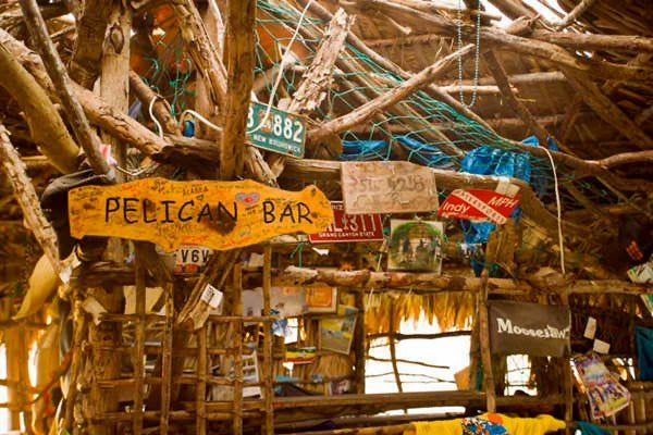 Inside the Pelican beach bar