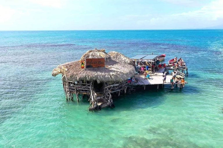 Pelican Beach Bar in the middle of the ocean